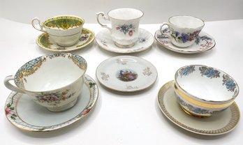 Vintage Fine China: 6 Saucers & 5 Teacups: Bavaria, Rosina, Aynsley, Royal Vale, Royal Grafton & More