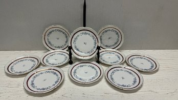 A Vintage Set Of 10 KPM Porcelain Dessert Plates Made In Germany