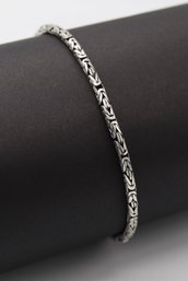 Sterling Silver Round Byzantine Ankle Bracelet