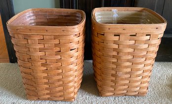 Two Longaberger Waste Baskets