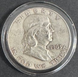 1963-D Benjamin Franklin Silver Half Dollar