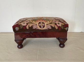 Antique Needlepoint Stool