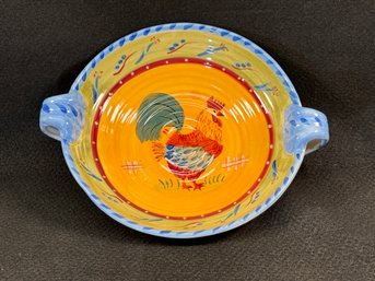 14' HausenWare Heavy Painted Hen Pasta Bowl Designed By Mary Jane Mitchell