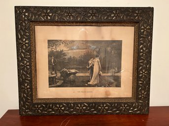Antique 1800s Gilded Frame With Lithograph By Marcus Stone