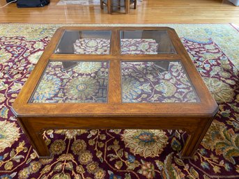 Drexel Heritage Chinoiserie 4 Beveled Glass Pane Coffee Table