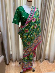 Green Silk Sari Set