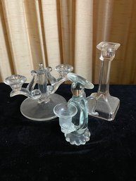 Glass Candlestick Holders