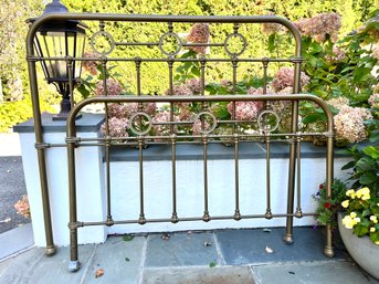 A Charming Queen Size Metal Bedstead With Brass Finish*