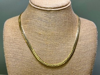 Italian 14K Gold Herringbone Necklace (15.40 G)