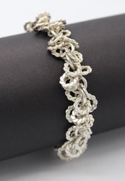 Multi Meshed Flat Link Sterling Silver Toggle Bracelet