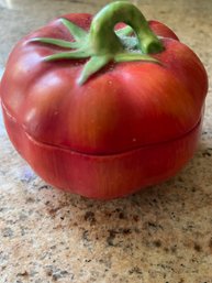 Vintage Red Roma Al Fresco Lidded Ceramic Tomato