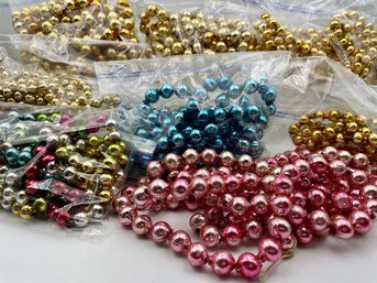 8 Bags Of Festive Glass Beads In Assorted Colors