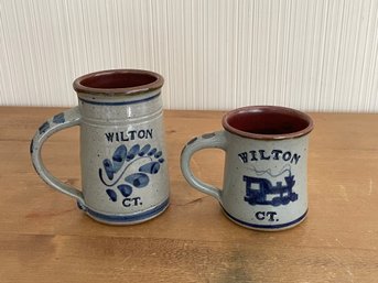 Lot Of 2 Wilton CT Stoneware Mugs