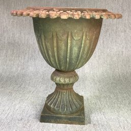 2 Of 3 - Very Nice Vintage Cast Iron Urn - Original Paint / Rust / Patina - We Have Three Lovely Single Urns