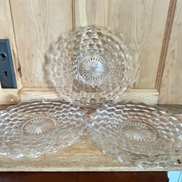 A Set Of 3 Pressed Glass 12' Plates /Platters