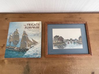 Frigate Surprise Coffee Table Book And Peggys Cove Nautical Painting