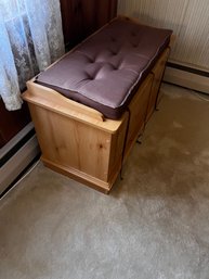 Pair Of Pine Storage /toy Chests With Cushion