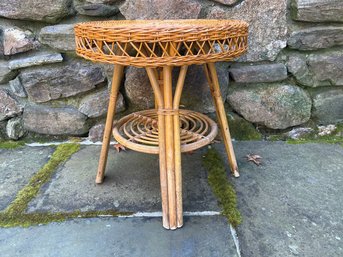 A Wicker & Rattan Accent Table