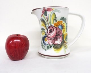 A Castelli Italy County Floral Decorated Pitcher With Original Label