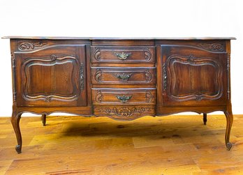 A Vintage Paneled Oak Sideboard Or Buffet By Auffrance