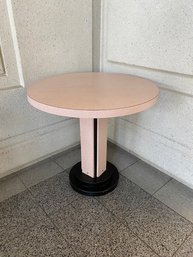 Vintage Art Deco Pink & Black Pedestal Cocktail Table