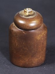 Victorian Guttapercha Screw Top Bottle Pendant Having 14K Gold Mounting