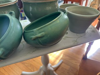 6 Pcs. Green Pottery Planters