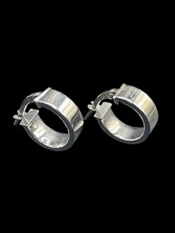 Vintage MILOR Italian Sterling Silver Thick Hoop Earrings