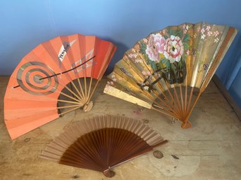 3 Folding Hand Fans Yamatoya Japanese