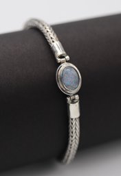 Gorgeous Cabochon Opal & Sterling Silver Bracelet