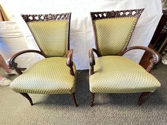 Pair Of C 1870 Button Tufted  Chairs