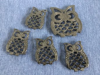 OWL TRIVETS LOT OF 5