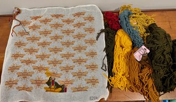 Bee Needlepoint Canvas And Wool Thread