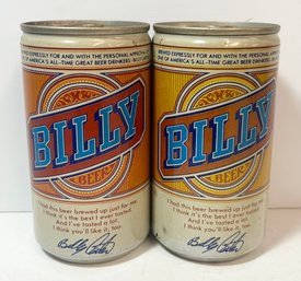 2 FULL Vintage Billy Carter Billy Beer Cans