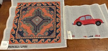 Red VW Bug By Julia And Southwest Needlepoint Canvas By Princely