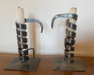 Handmade Pushup Candle Stick Holders By Local Blacksmith