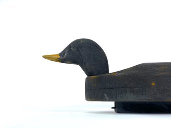 Folk Art - Maine Decoy Antique Wooden Duck With Swivel Head