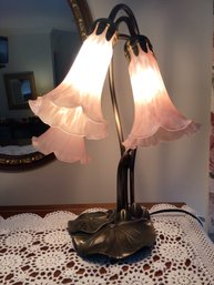 Lilly Glass And Brass Table Lamp