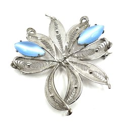 Vintage Alice Caviness Sterling Silver Floral Brooch/pin