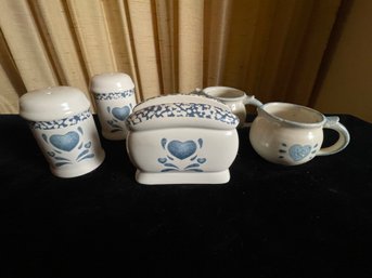 Vintage Jay Imports Corelle Blue Heart Sponge  Lot