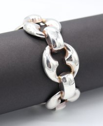 Large Multi Link Italian Sterling Silver Bracelet