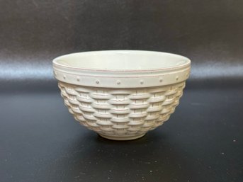 A Vintage Ceramic Basketweave Bowl By Longaberger