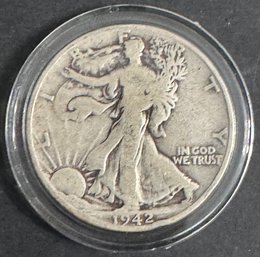 1942-D Walking Liberty Silver Half Dollar