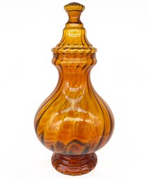 A Vintage Amber Apothecary Canister