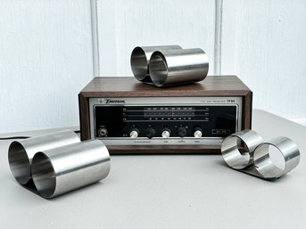 Vintage Mid Century Bookends And An Emerson Radio