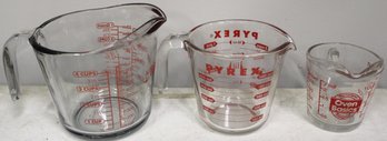 Lot Of 3 Glass Measuring Cups