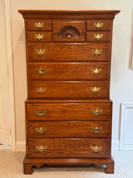 Solid Oak Loftin Black Tall Boy Dresser