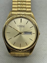 Vintage CARAVELLE BY BULOVA DAY/DATE Men's Dress Watch