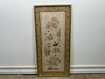 Chinese Embroidered Silk Framed Art