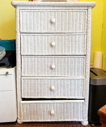 A Vintage Wicker Chest Of Drawers